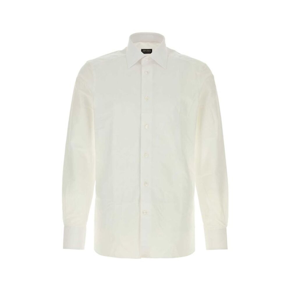 Zegna Men White Poplin Shirt
